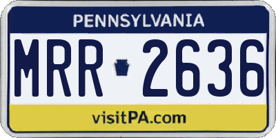 PA license plate MRR2636