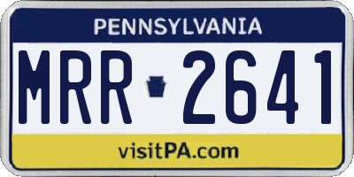 PA license plate MRR2641