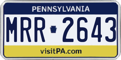 PA license plate MRR2643