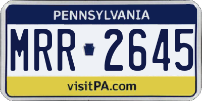 PA license plate MRR2645