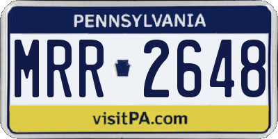 PA license plate MRR2648
