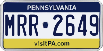 PA license plate MRR2649