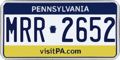 PA license plate MRR2652