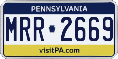 PA license plate MRR2669