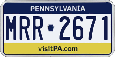 PA license plate MRR2671