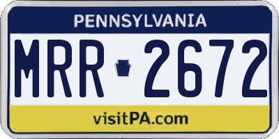 PA license plate MRR2672