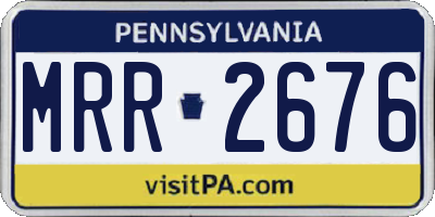 PA license plate MRR2676