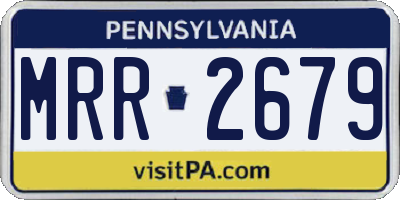 PA license plate MRR2679