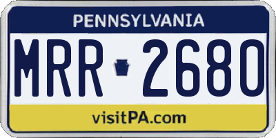 PA license plate MRR2680