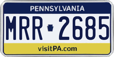 PA license plate MRR2685