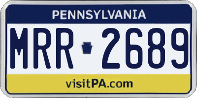 PA license plate MRR2689