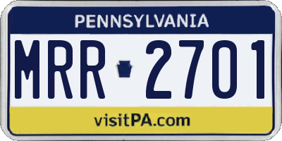 PA license plate MRR2701