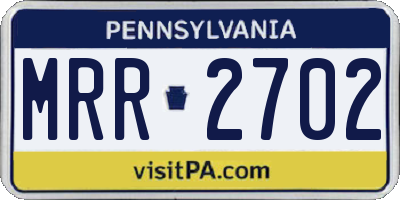 PA license plate MRR2702