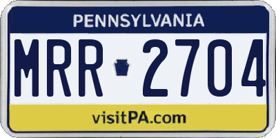 PA license plate MRR2704