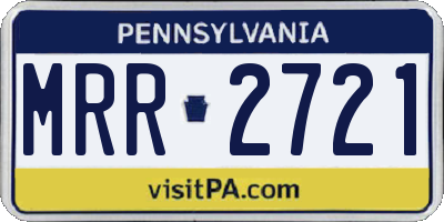 PA license plate MRR2721
