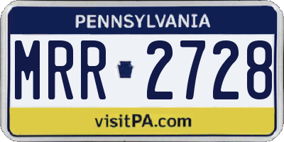PA license plate MRR2728