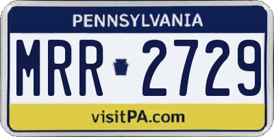 PA license plate MRR2729