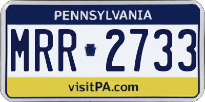 PA license plate MRR2733