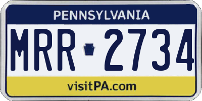 PA license plate MRR2734