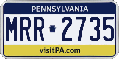 PA license plate MRR2735