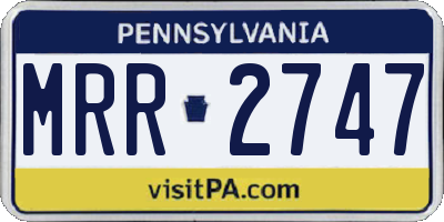 PA license plate MRR2747