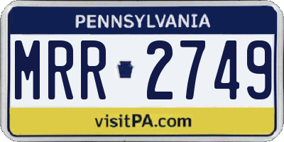 PA license plate MRR2749