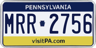 PA license plate MRR2756