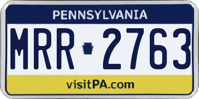 PA license plate MRR2763