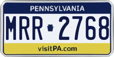 PA license plate MRR2768