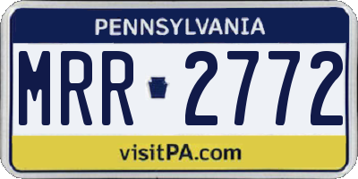 PA license plate MRR2772