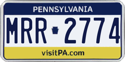 PA license plate MRR2774