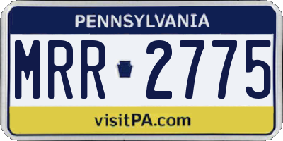 PA license plate MRR2775