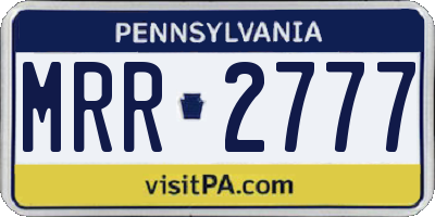 PA license plate MRR2777
