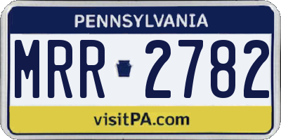 PA license plate MRR2782