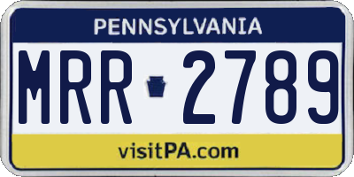 PA license plate MRR2789