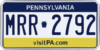 PA license plate MRR2792