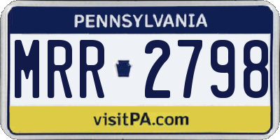 PA license plate MRR2798