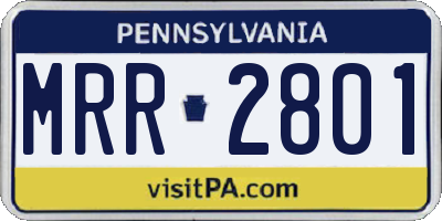 PA license plate MRR2801