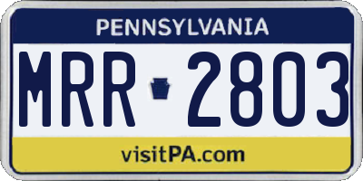 PA license plate MRR2803