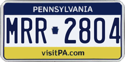 PA license plate MRR2804