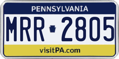 PA license plate MRR2805