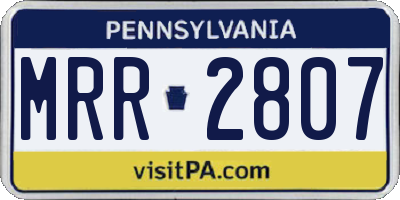 PA license plate MRR2807