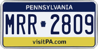 PA license plate MRR2809