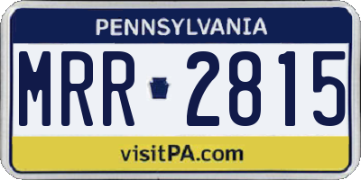 PA license plate MRR2815