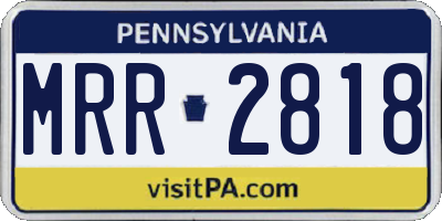 PA license plate MRR2818