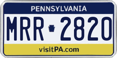 PA license plate MRR2820