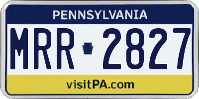 PA license plate MRR2827