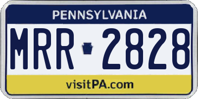 PA license plate MRR2828