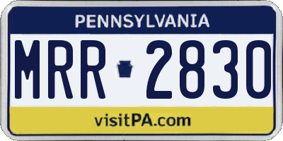 PA license plate MRR2830