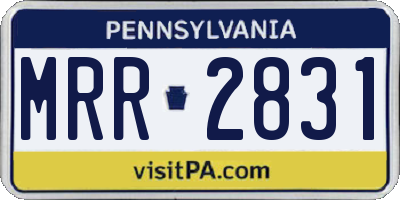 PA license plate MRR2831